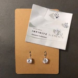Sterling Earrings, Round Stone